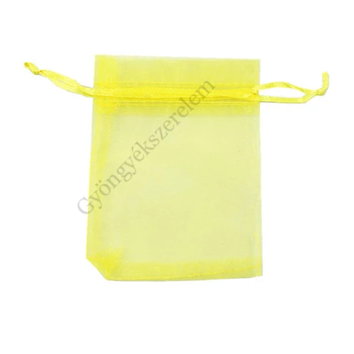 Sárga organza tasak, zacskó, 10x8 cm