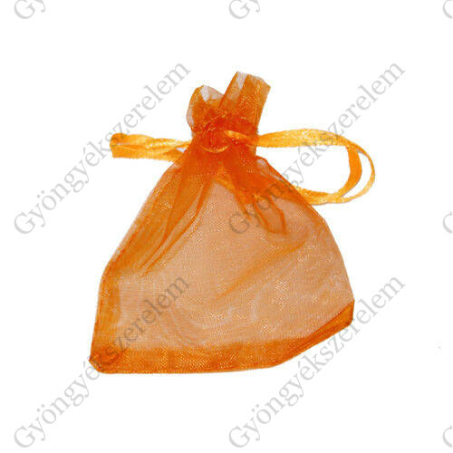 Narancssárga organza ajándék tasak, zacskó,  12x10 mm