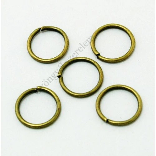 Szerelőkarika, antik bronz színű, szimpla, 9 mm