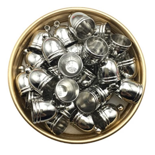 Bojt kupak, végzáró, gyöngykupak, antik ezüst színű, 13x10 mm