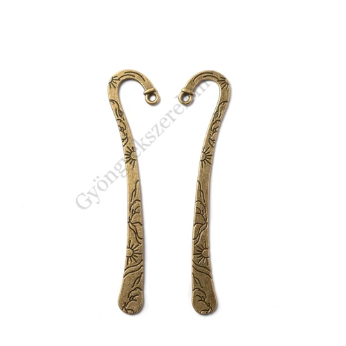 Könyvjelző alap, antik bronz színű, 82 mm