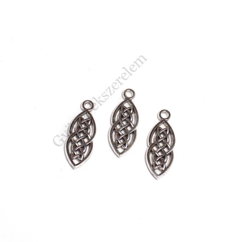 Kelta csomó fityegő, medál, antik ezüst színű, 25x10 mm