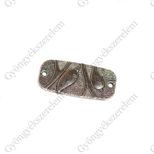 Madár összekötő, medál, antik ezüst színű, 38x18 mm
