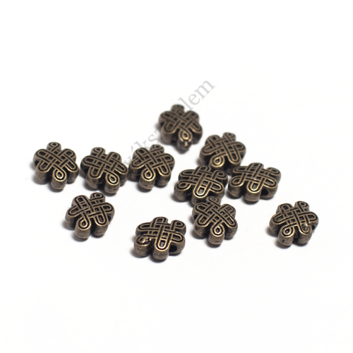 Kelta csomó köztes, gyöngy, antik bronz színű, 10x8 mm