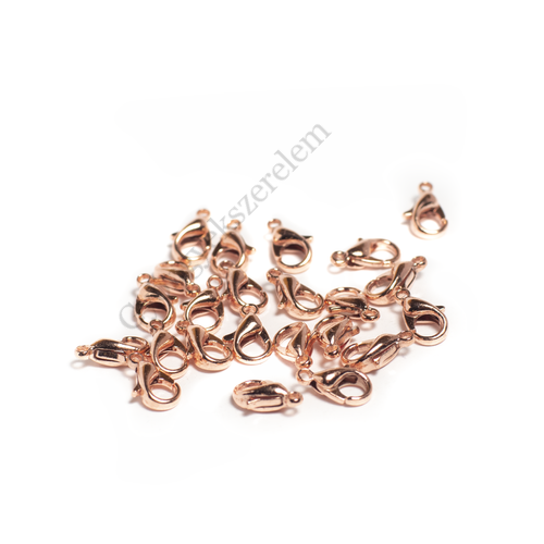 Delfinkapocs, rose gold színű, 10x6 mm