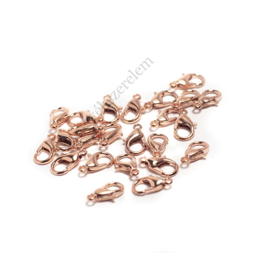 Delfinkapocs, rose gold színű, 12x8 mm