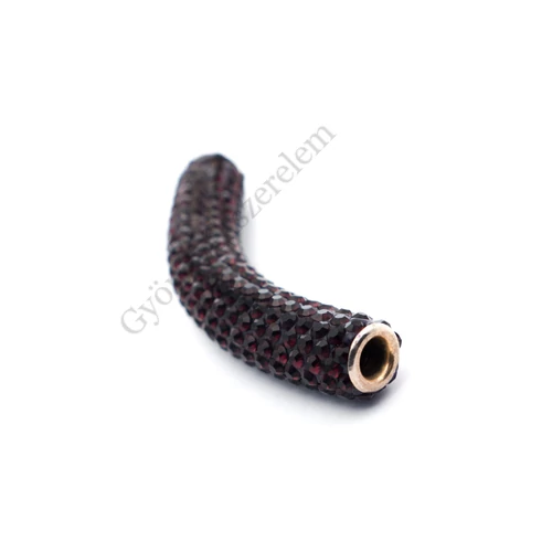 Shamballa cső, lilásbordó, 53x9 mm