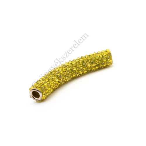 Shamballa cső, sárga, 53x9 mm