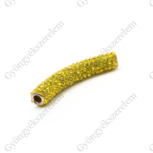 Shamballa cső, sárga, 53x9 mm
