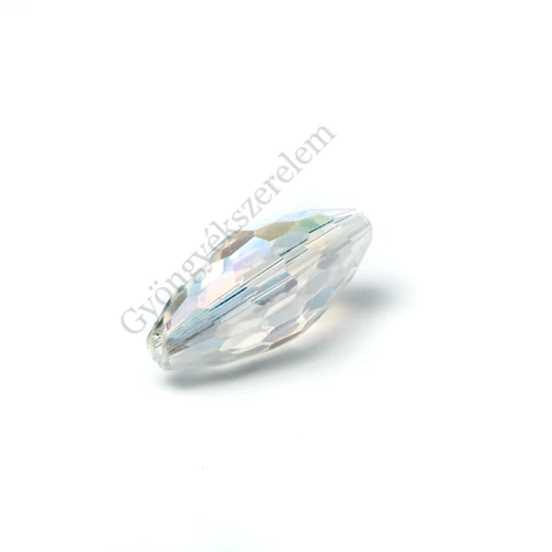 Óriás kristály színjátszó csiszolt rizs üveg gyöngy, 33x15 mm