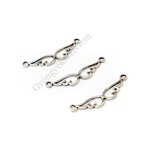 Angyalszárny összekötő, antik ezüst színű, 31x8 mm