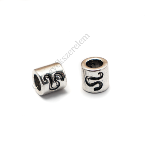 Horoszkóp köztes, Oroszlán, antik ezüst színű, 8x8 mm