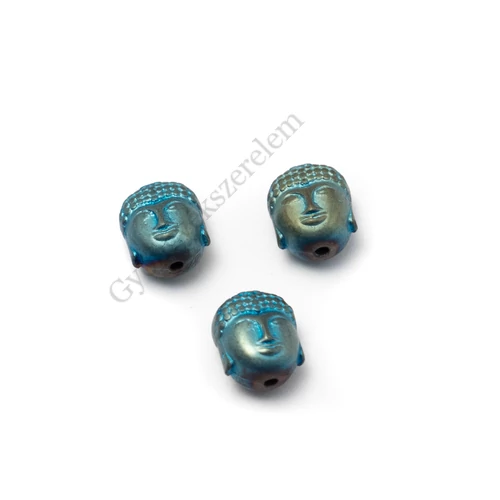 Hematit Buddha fej, 10x8x6 mm