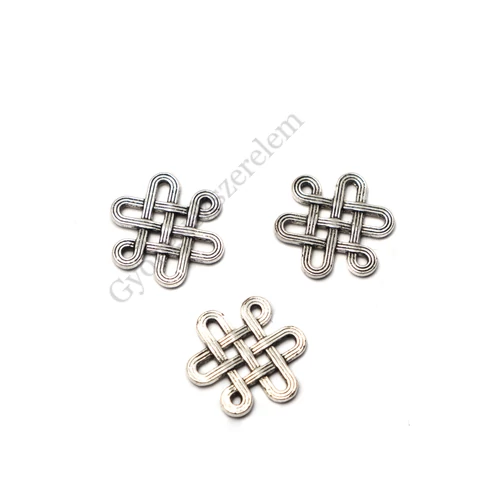 Kelta csomó összekötő, antik ezüst színű, 16x14 mm