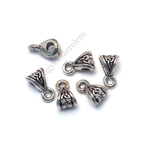 Medálakasztó, medáltartó, antik ezüst színű, 10x6 mm