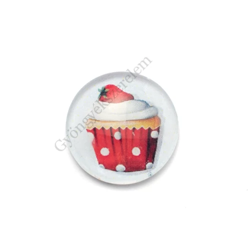 Muffin, süti mintás üveglencse, kaboson, 25 mm