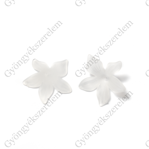 Nagy akril virág gyöngy, fehér, 28 mm