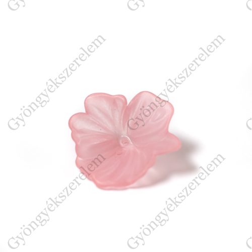 Nagy akril virág gyöngy, matt rózsaszín, 30x33x10,5 mm