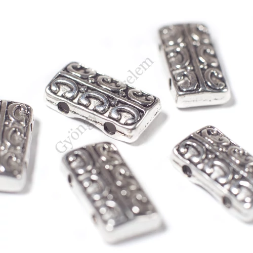 Díszes távtartó, antik ezüst színű, 14x8 mm