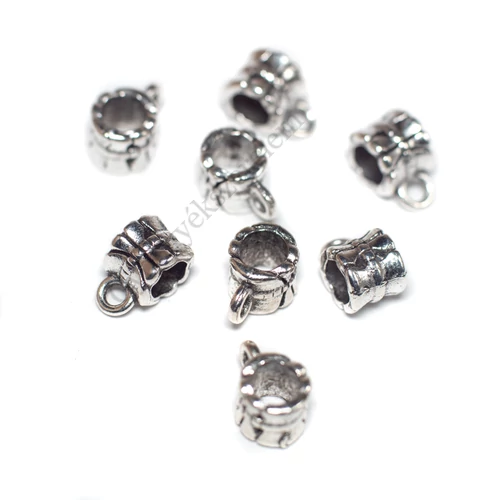 Medálakasztó, medáltartó, antik ezüst színű, 11x7x7mm