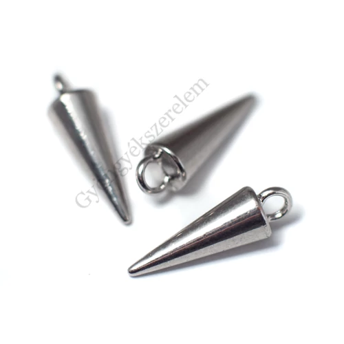 Tüske fityegő, medál, antik ezüst színű, 21x7 mm