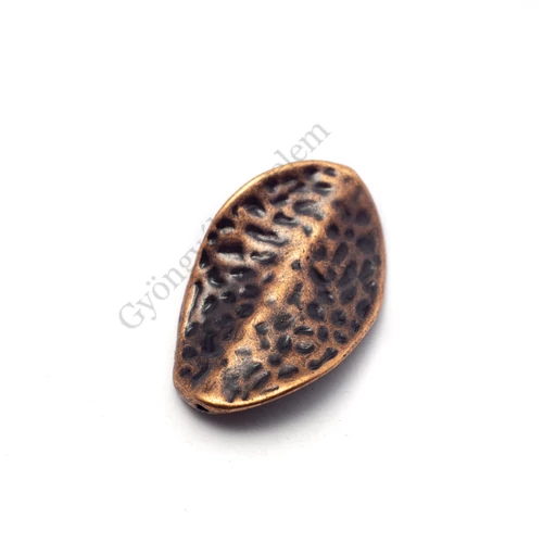 Ovális csavart köztes, vörösréz színű, 27x18 mm