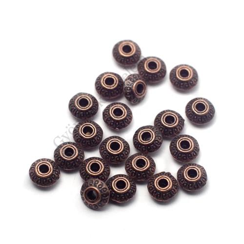 Mintás ufó köztes, vörösréz színű, 6x3 mm