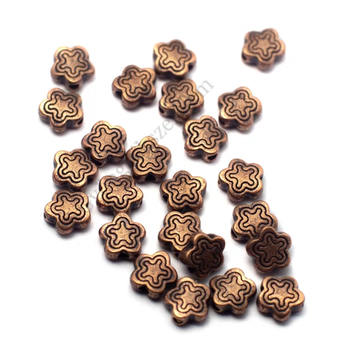 Virág köztes, vörösréz színű, 7 mm