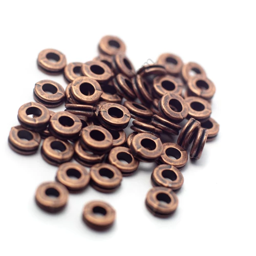 Gyűrű köztes, vörösréz színű, 6x2 mm, 50 db/cs