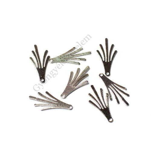 Öt ágú fityegő, medál, antik ezüst színű, 25x13 mm