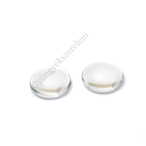 Átlátszó üveglencse, kaboson, kerek, 18mm