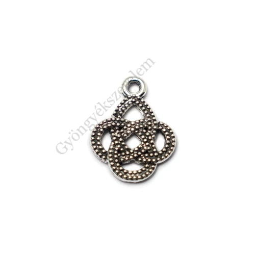 Kelta csomó, kereszt fityegő, medál, antik ezüst színű, 17x13 mm