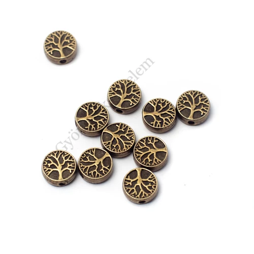 Fa, életfa köztes, antik bronz színű, 9 mm