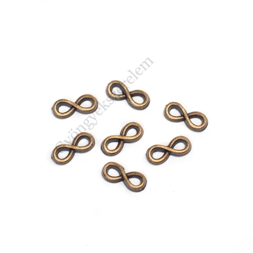 Pici végtelen, nyolcas összekötő, antik bronz színű, 13x6 mm