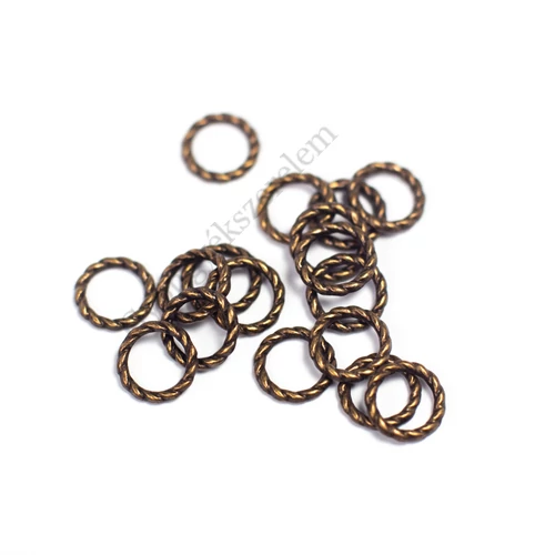 Recés karika, összekötő, antik bronz színű, 8 mm