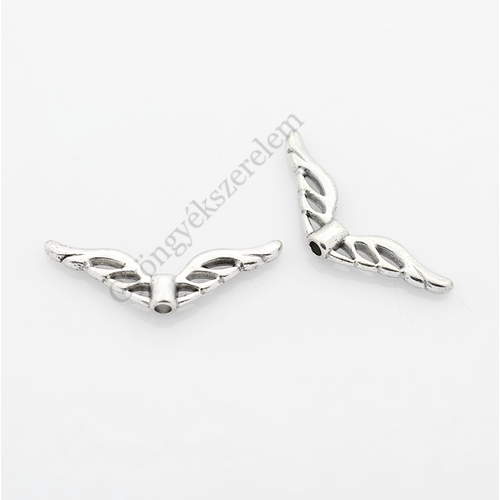 Angyalszárny köztes, antik ezüst színű, 21x5 mm