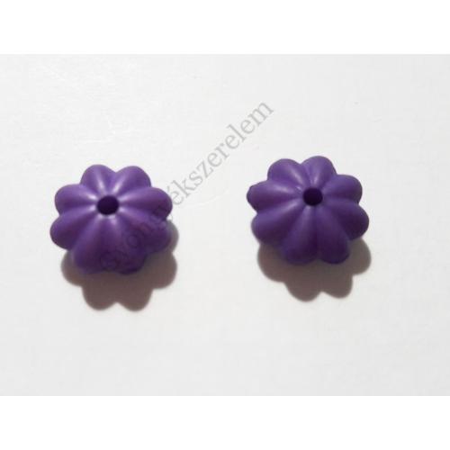 Lila virág gyöngy, köztes, 12x6 mm