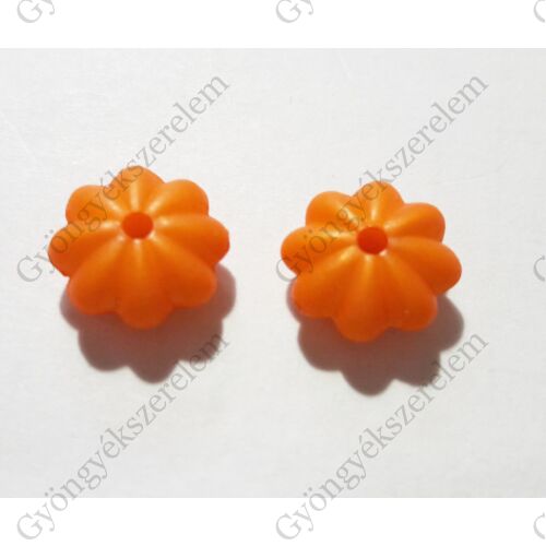 Narancssárga virág gyöngy, köztes, 12x6 mm