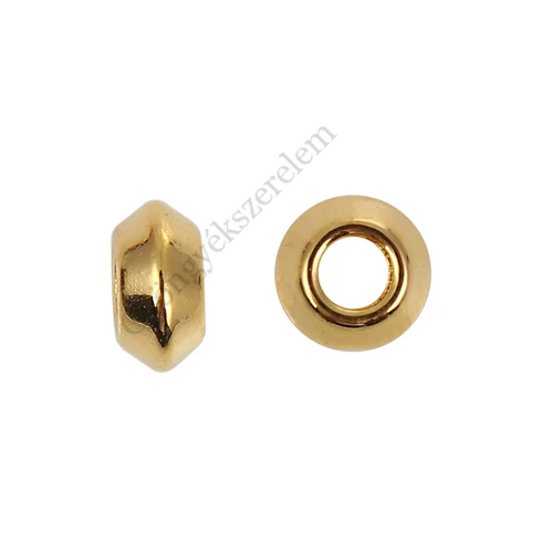 Rondell köztes gyöngy, antik arany színű, 6x3 mm, 50 db/cs