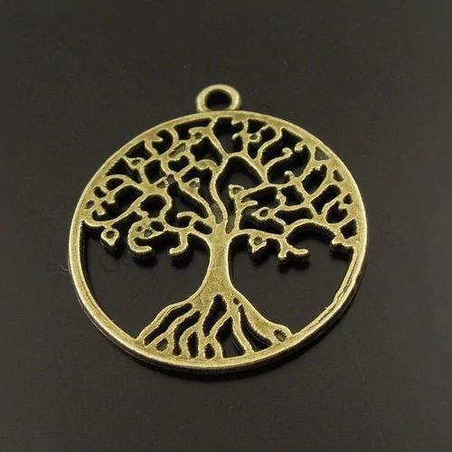 Fa, életfa fityegő, medál, antik bronz színű, 29x25 mm