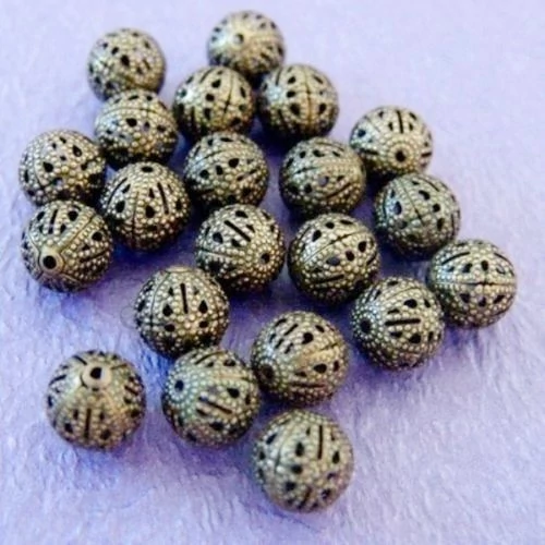 Filigrán köztes, antik bronz színű, 10 mm