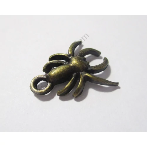 Pók fityegő, medál, antik bronz színű, 18x15 mm