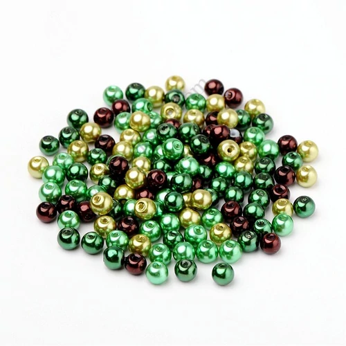 Csokis menta mix, tekla gyöngy, vegyes szín, 6 mm, 50 db/cs