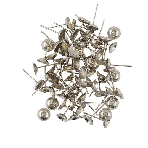 Bedugós fülbevalóalap, csészés, antik ezüst színű, 6x13 mm, 1 pár/cs