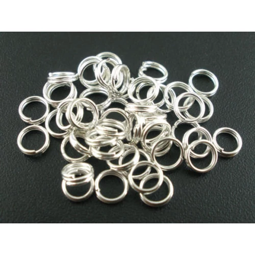 Szerelőkarika, ezüst színű, dupla, 5 mm, 20 db/cs