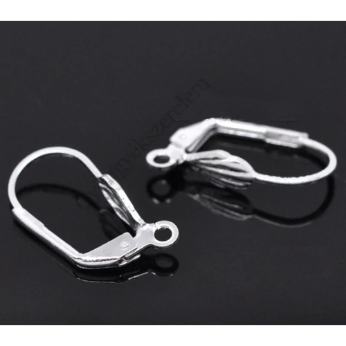 Biztonsági fülbevalóakasztó, ezüst színű, 20x11 mm, 1 pár/cs
