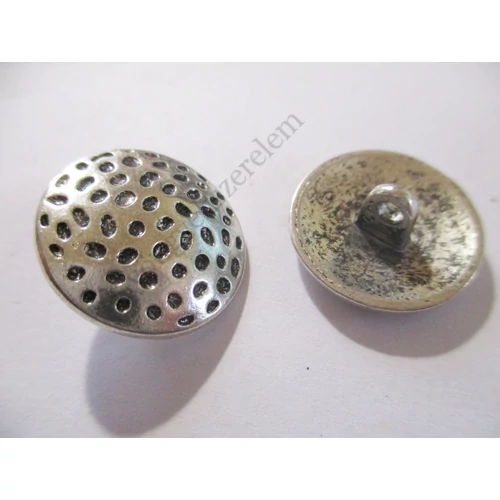 Pöttyös mintás fém gomb, 20 mm