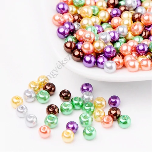 Halloween mix, tekla gyöngy, vegyes szín, 4 mm, 50 db/cs