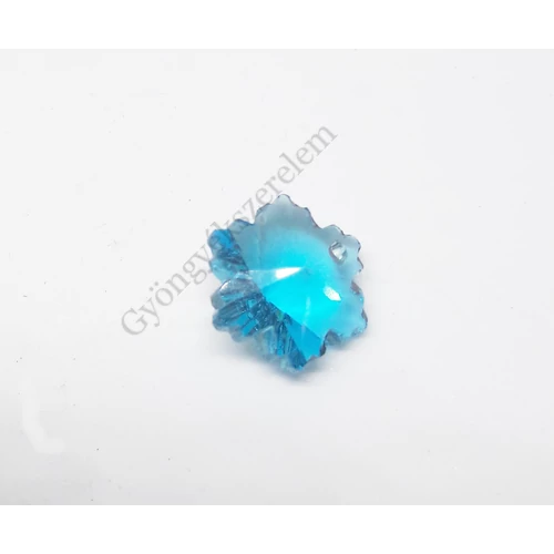 Kék hópehely, hópihe, jégvirág, virág, üveg medál, 13x8 mm