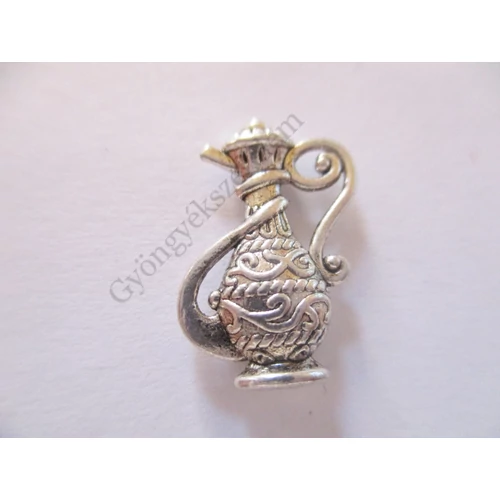 Kancsó fityegő, medál, antik ezüst színű, 17x12 mm